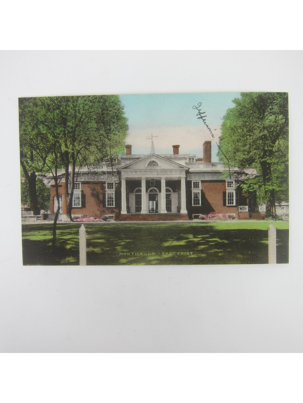 Vintage Postcard Charlottesville Virginia Thomas Jefferson Monticello East Front